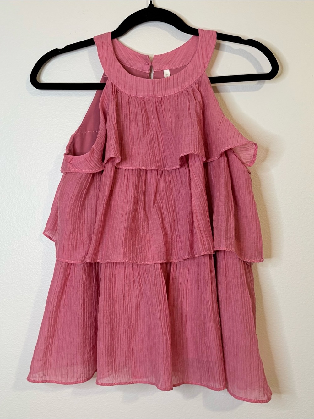 Vintage Pink Tiered Ruffle Top